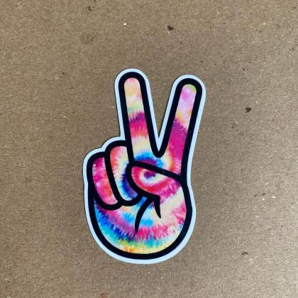 Tie Dye Peace Sign Sticker | Hippie Sticker | Cool..