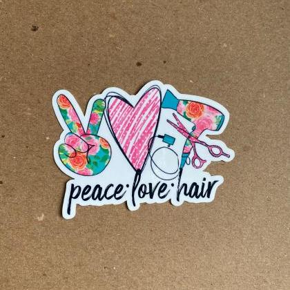 Peace Love Hair Sticker | Hair Dres..