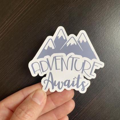 Adventure Awaits Sticker | Hiking Sticker |..