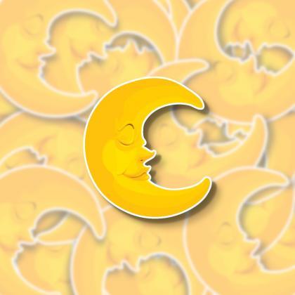 Moon Sticker Decal | Smiling Moon S..