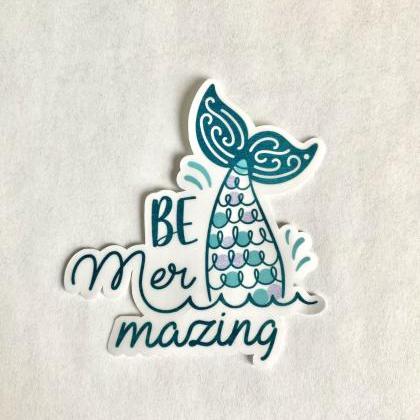Mermaid Sticker | Be Mer Mazing Sticker | Mermaid Decal | Laptop ...