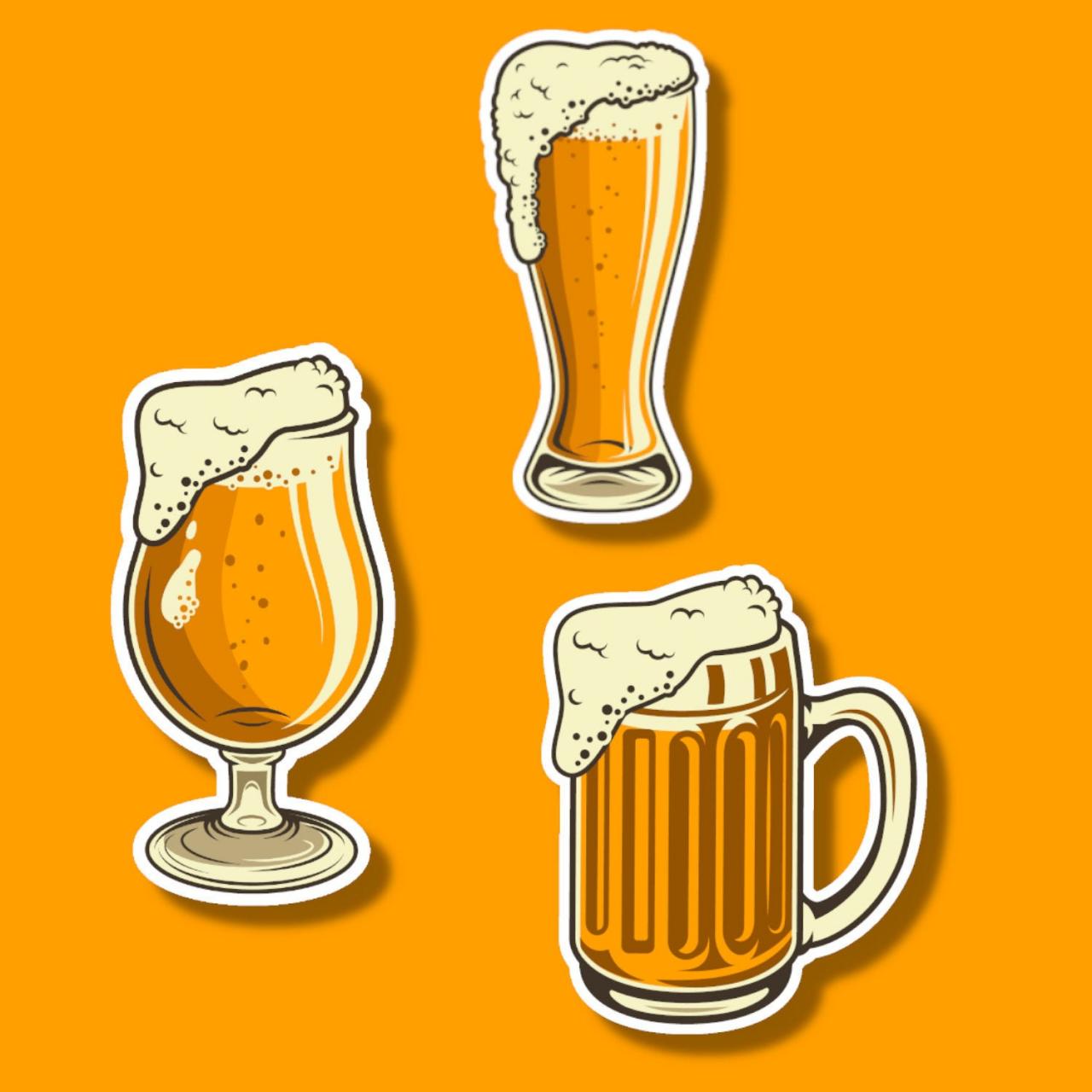 Beer Sticker | Beer Mug Sticker | Alcohol Sticker | Beer Goblet Sticker | Beer Glass Sticker | Funny Sticker | Small Gift | Bachelor Sticker