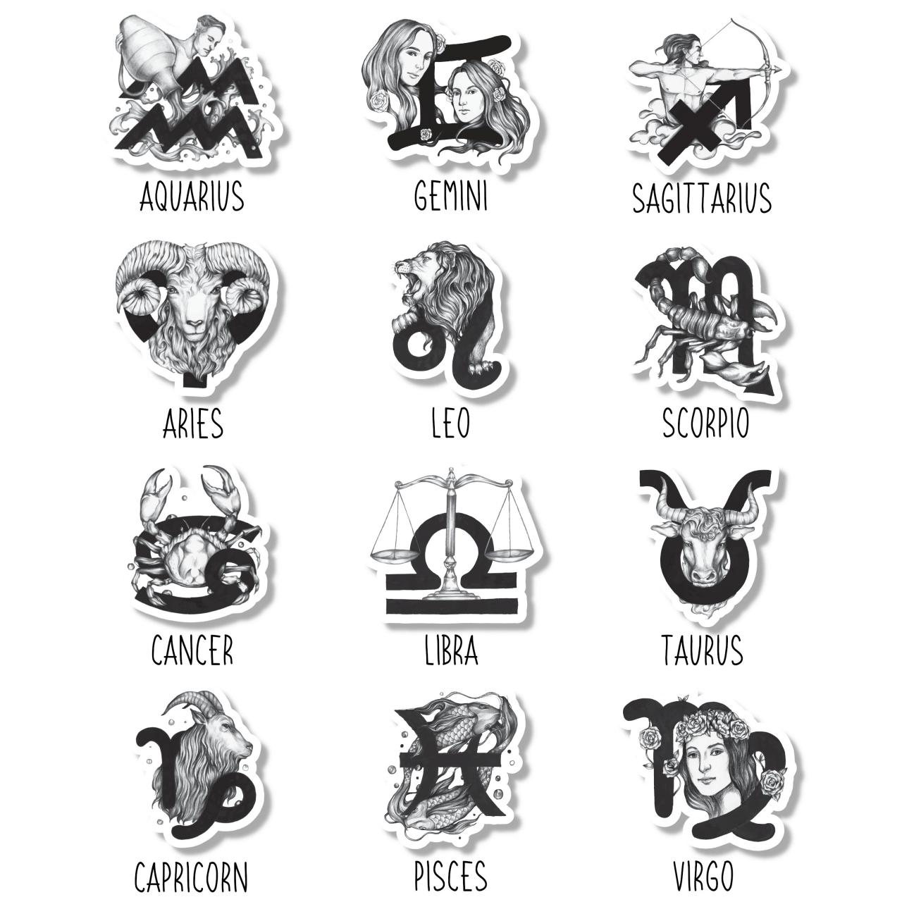 Horoscope Sticker | Zodiac Sticker | Astrology Sticker | VSCO Sticker | Zodiac Symbol | Laptop Sticker | MacBook Sticker | Cute Sticker