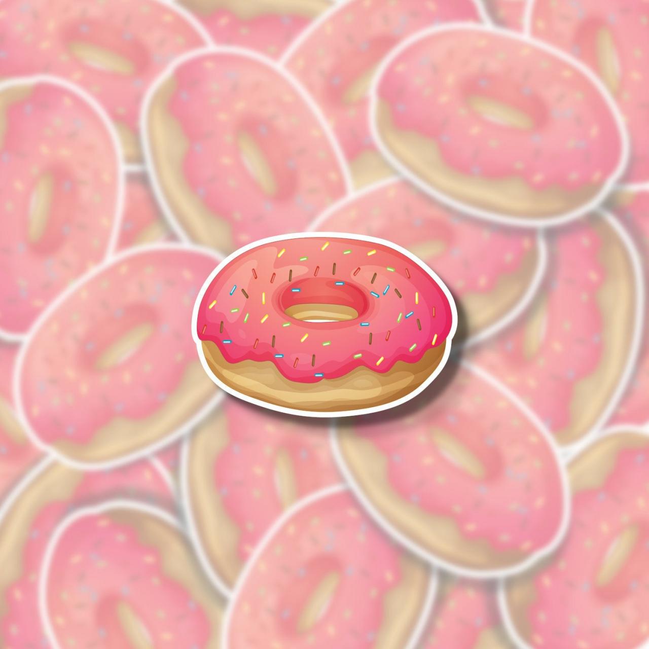 Donut Sticker | Pink Donut Sticker | Homer Donut Sticker | Food Sticker | Water Bottle Sticker | Tumbler Sticker | Hydro Flask Sticker