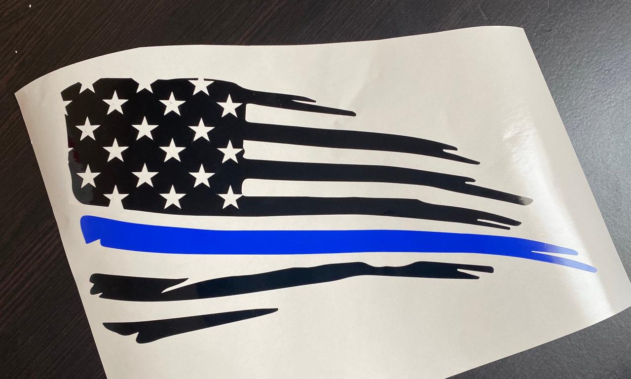 Back the Blue Vinyl Decal | Thin Blue Line Vinyl Decal | Cop Vinyl Decal | Police Vinyl Decal | Law Enforcement Decal | Police Support