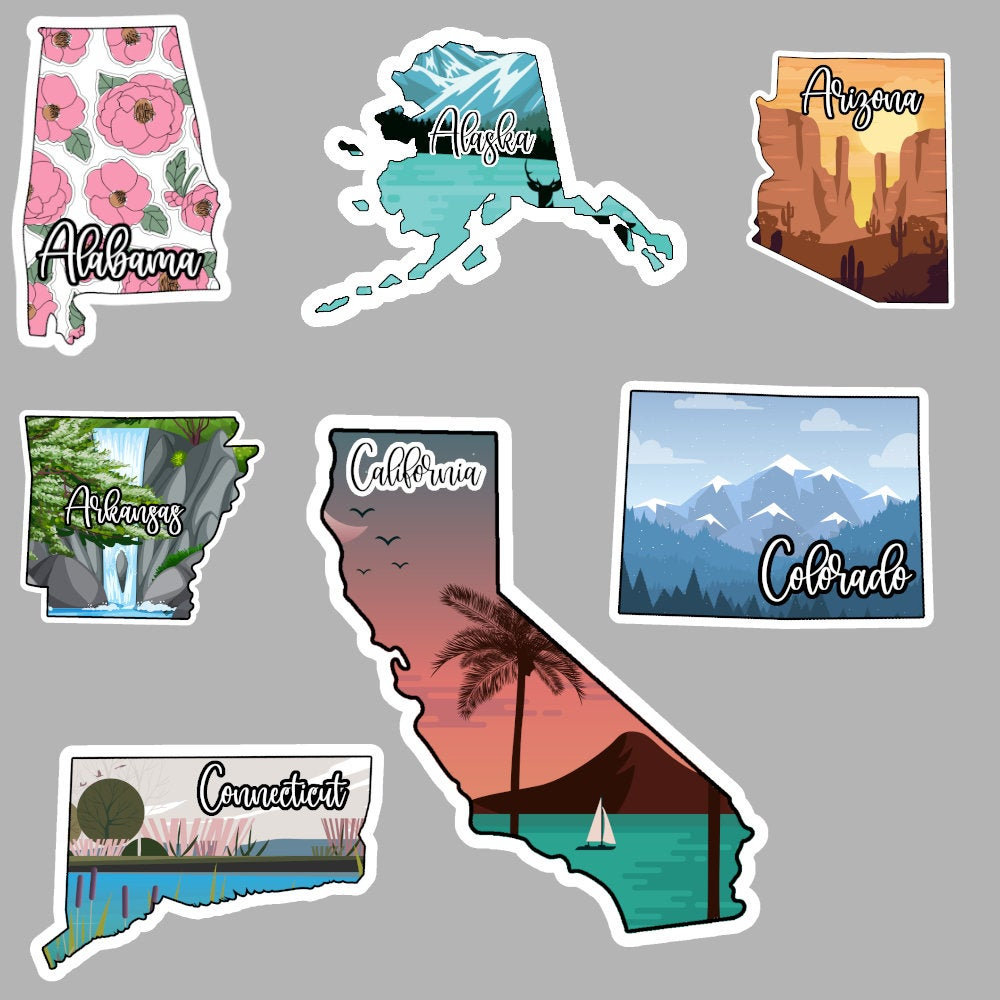 Custom State Sticker | State Sticker | Hometown Sticker | Water Bottle Sticker | Laptop Sticker | Tumbler Sticker | Planner Sticker | Gift