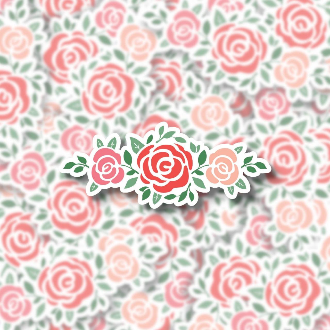 Rose Sticker Decal | Roses Sticker Decal | Cluster Roses Sticker Decal | Laptop Sticker Decal | Water Bottle Sticker Decal | Planner Sticker