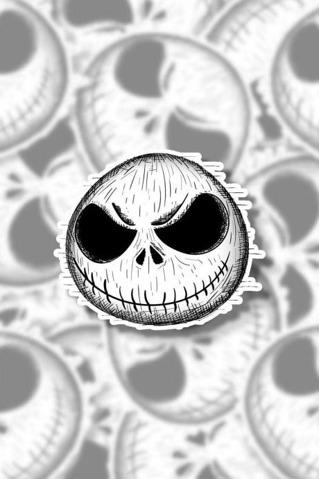 Jack Skellington Sticker | Halloween Sticker | Skull Sticker | Laptop Sticker | Water Bottle Sticker | Planner Sticker | Small Gift