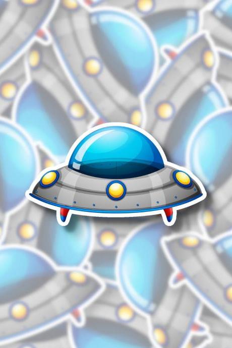 UFO Sticker Decal | Space Sticker Decal | Outer Space Sticker Decal | Laptop Sticker Decal | Water Bottle Sticker Decal | Waterproof Sticker
