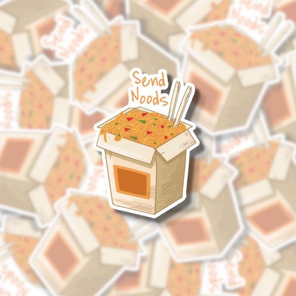 Send Noods Sticker | Noodles Sticker | Food Sticker | Asian Sticker | Water Bottle Sticker | Tumbler Sticker | Hydro Flask Sticker