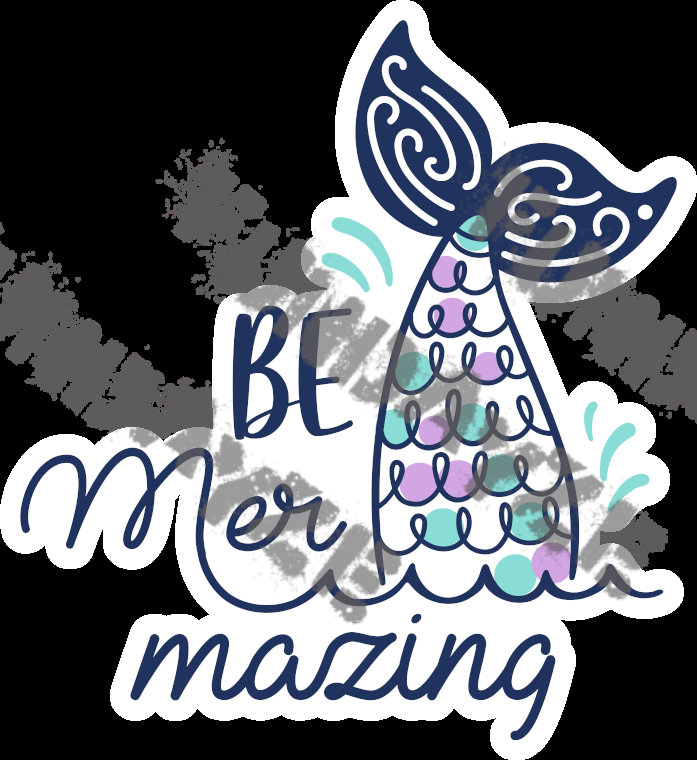 Mermaid Sticker | Be Mer Mazing Sticker | Mermaid Decal | Laptop ...